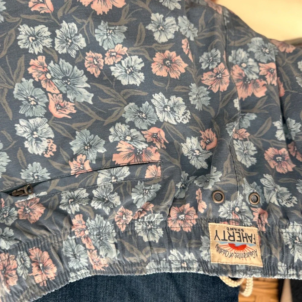 Faherty Beacon Trunk Mens XXL Marine Multi Floral Swim Shorts 7 Inch Inseam